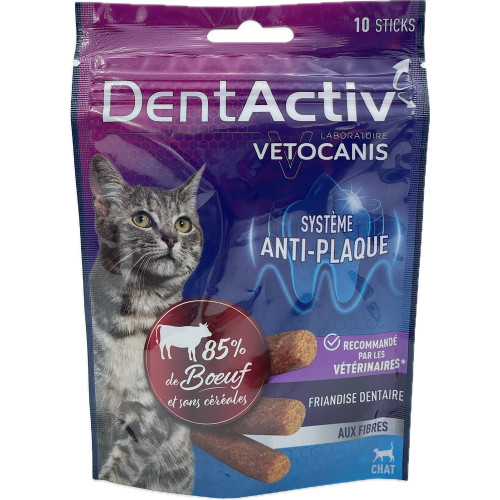 Dentactiv 10 sticks buf, pour chat