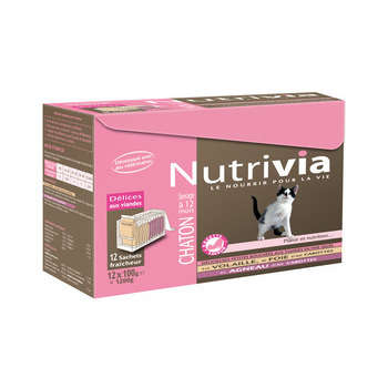Nutrivia chaton : 12 sachets aux viandes
