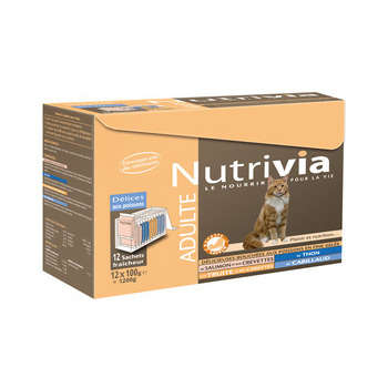 Nutrivia chat adulte : 12 sachets aux poissons