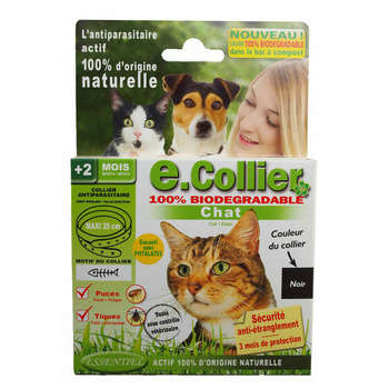 Collier antiparasitaire chat essentiel noir 35cm