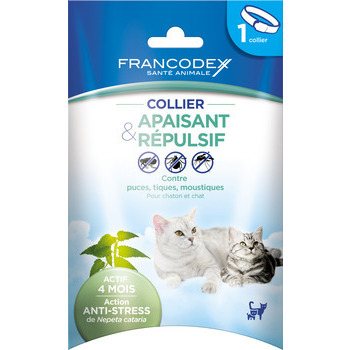 Collier apaisant et répulsif, pour chat