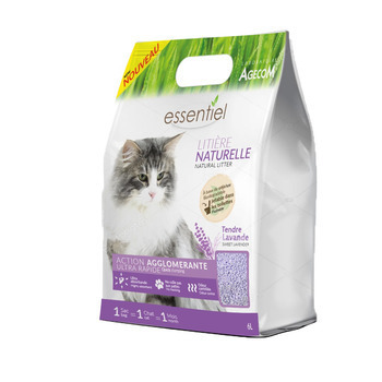 Litière végétale pour chat Essentiel Soja Lavande