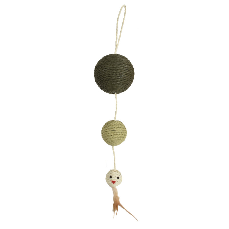 Griffoir plume vert pour chat