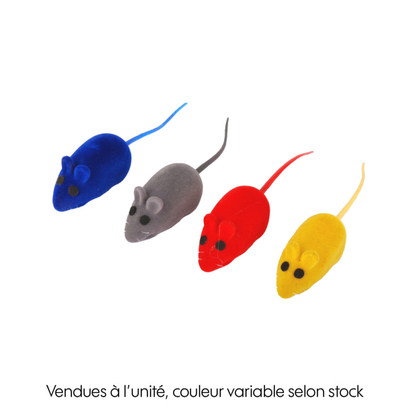Jouet pour chat '2 souris feutre' (4 coloris aléat
