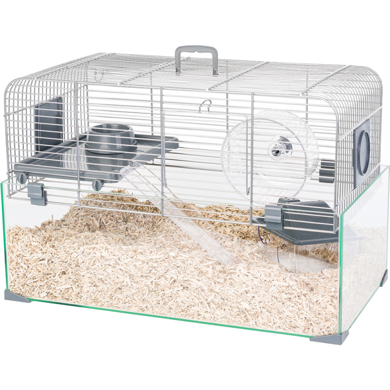 Cage Panas colour 50 pour rongeurs grise L. 52 l.