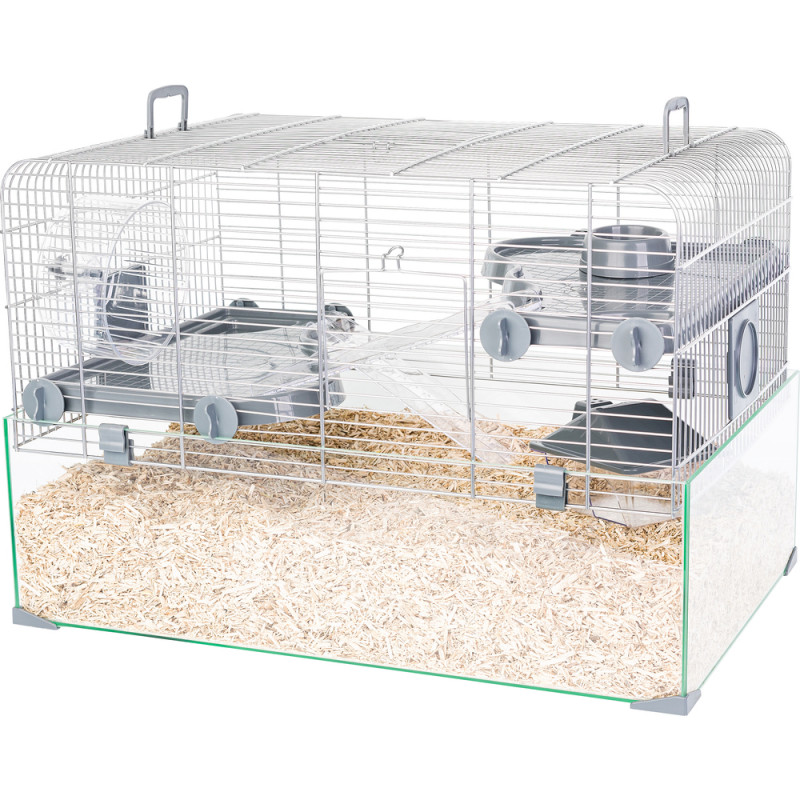 Cage Panas colour 60 pour rongeurs grise L. 59 l.