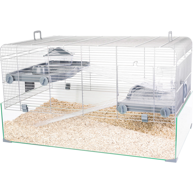 Cage Panas colour 80 pour rongeurs grise L. 79 l.