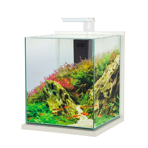 Aquarium équipé Jalaya XXL Cérusé blanc - 31,5 lit