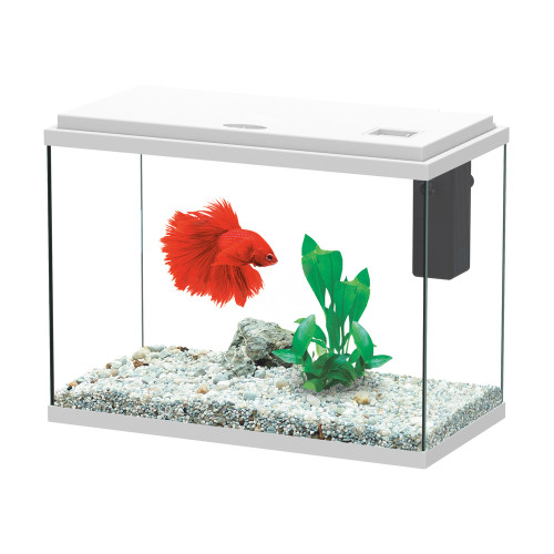 Aquarium ALOE LED équipé blanc 24 litres - L. 40,4