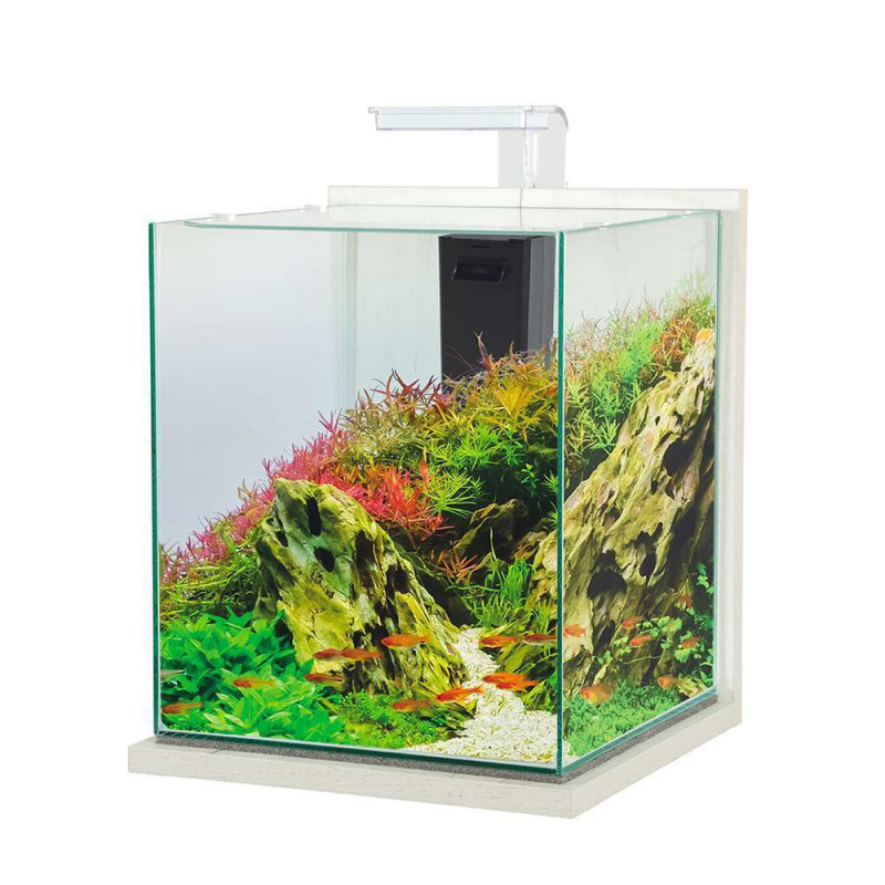 Aquarium équipé Jalaya XXL Cérusé blanc - 31,5 lit