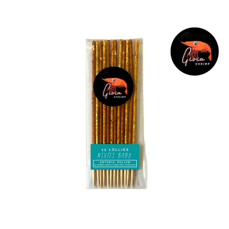 12 Lollies mixtes baby pour crevettes d'aquarium