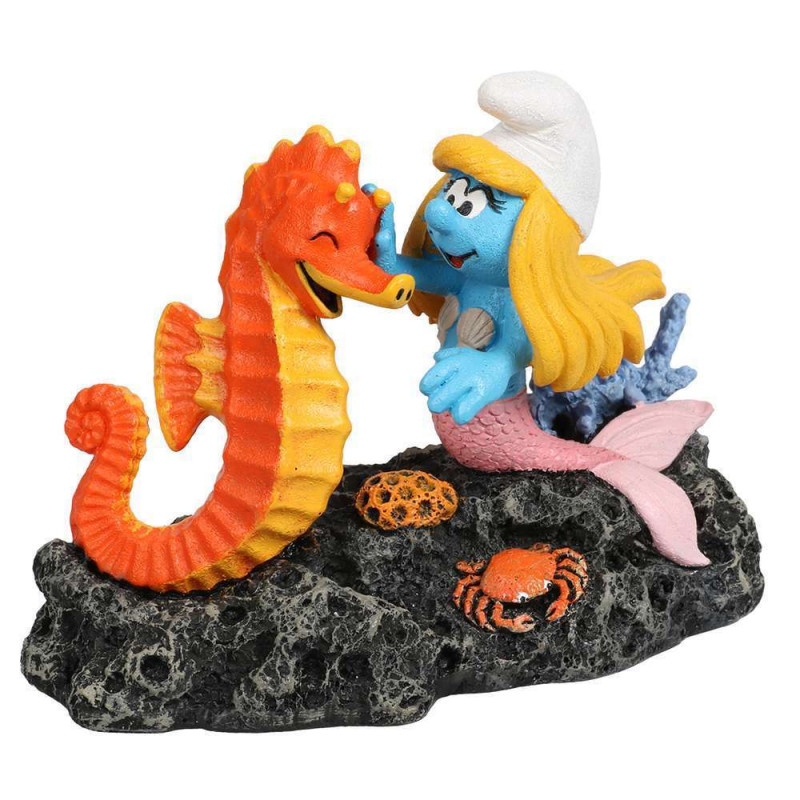 Décor d'aquarium, les Schtroumpfs sous l'eau et l'