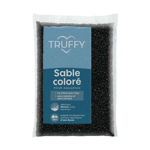 Sable coloré pour aquarium d'eau douce Truffy noir