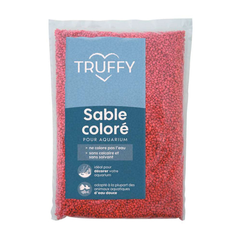 Sable coloré pour aquarium d'eau douce Truffy roug
