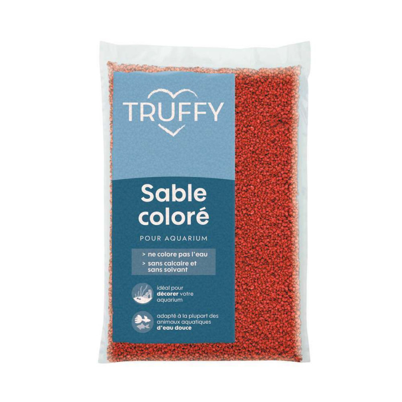 Sable coloré pour aquarium d'eau douce Truffy roug
