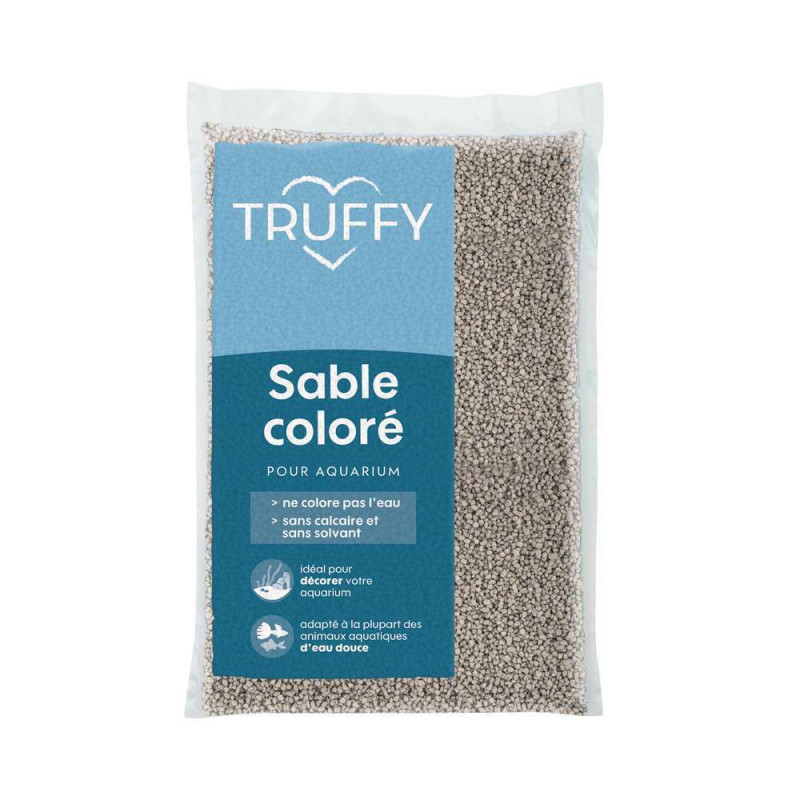 Sable coloré pour aquarium d'eau douce Truffy gris