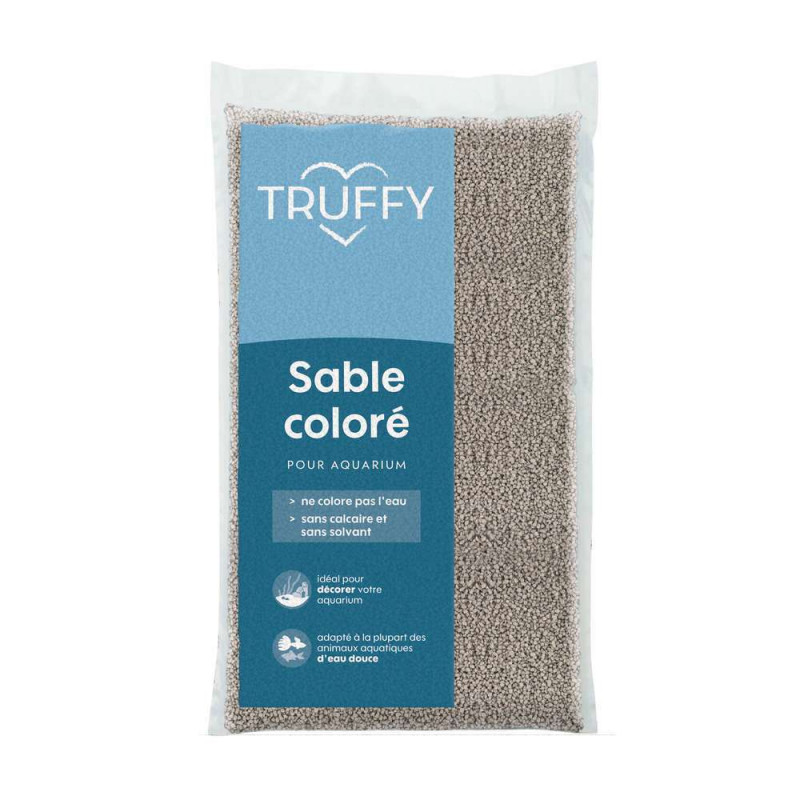 Sable coloré pour aquarium d'eau douce Truffy gris