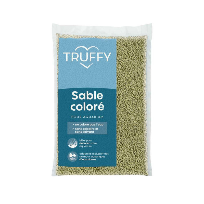 Sable coloré pour aquarium vert 5Kg