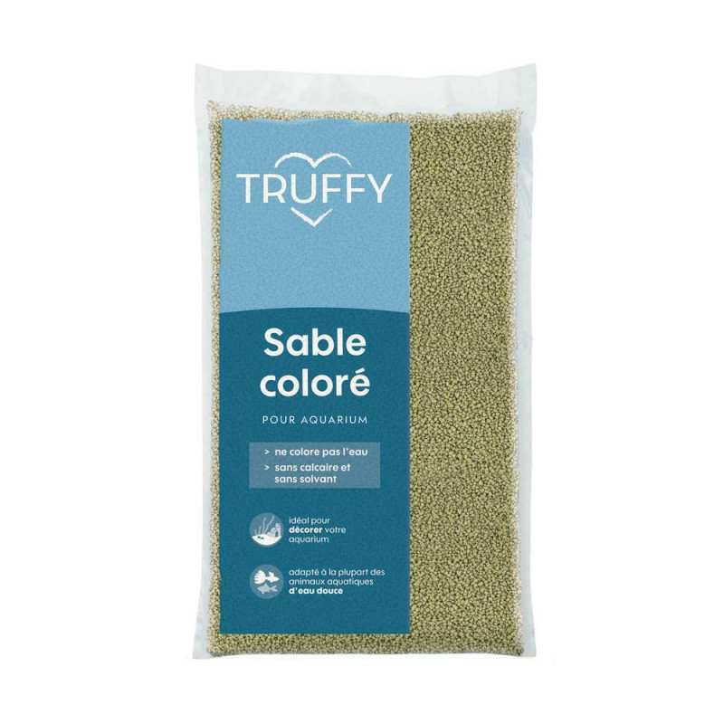 Sable coloré pour aquarium d'eau douce Truffy vert
