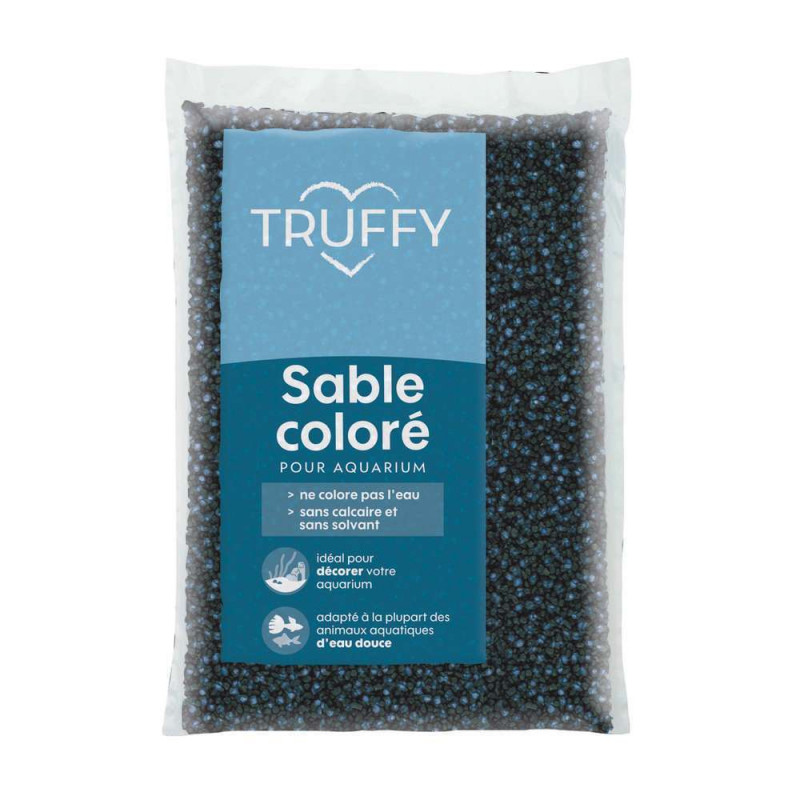 Sable coloré pour aquarium d'eau douce Truffy bleu