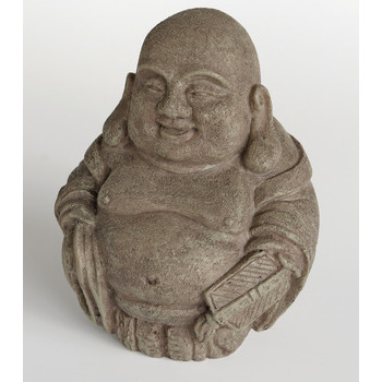 Déco aqua zen : statue Bouddha joyeux H13cm