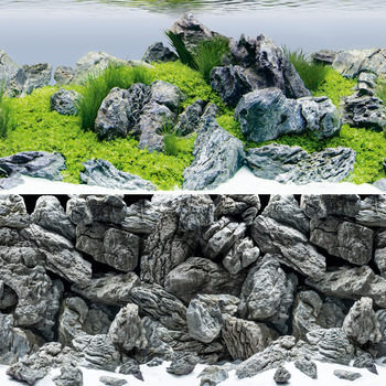 Poster aquarium rochers/aquascape : L.60cm