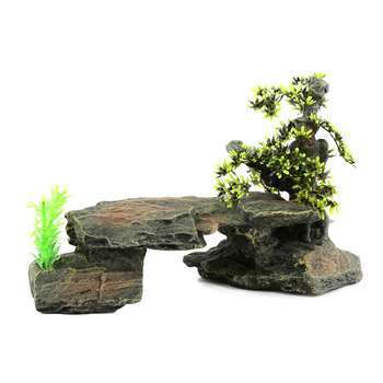 Décor Bonsai Stone 34x15,5x21CM Gris