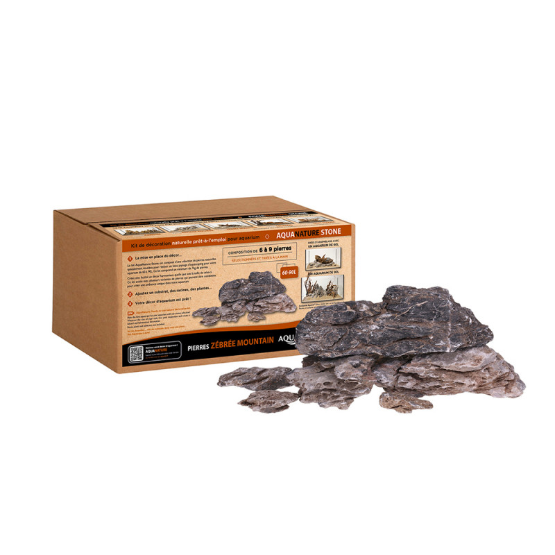 Kit de décoration Pierres Zébrée Mountain pour Aqu