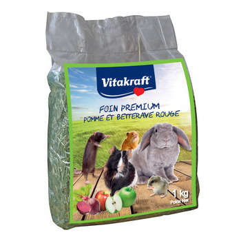 Foin premium pour rongeur : Pomme et betterave 1kg