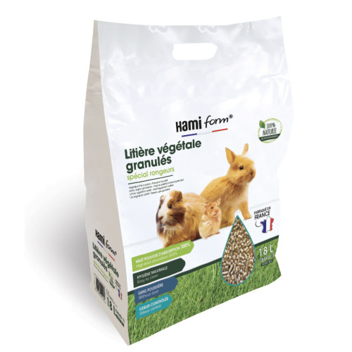 Litière végétal granulés pour rongeur 18L