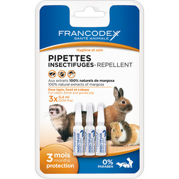 Pipettes insectifuges, pour grands rongeurs (3x0,4