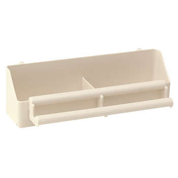 Mangeoire plastique pour oiseaux beige 21x8,5x6,5c
