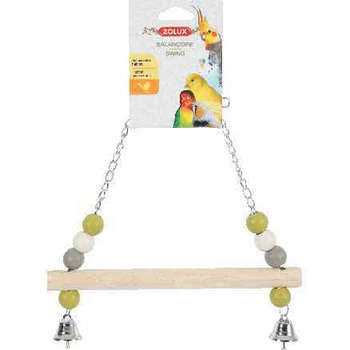 Balancoire bois chaine métal pour oiseau