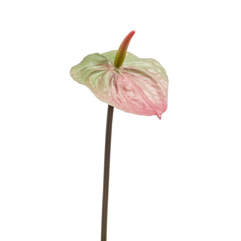 Fleur artificielle, tige d'anthurium - H. 65cm