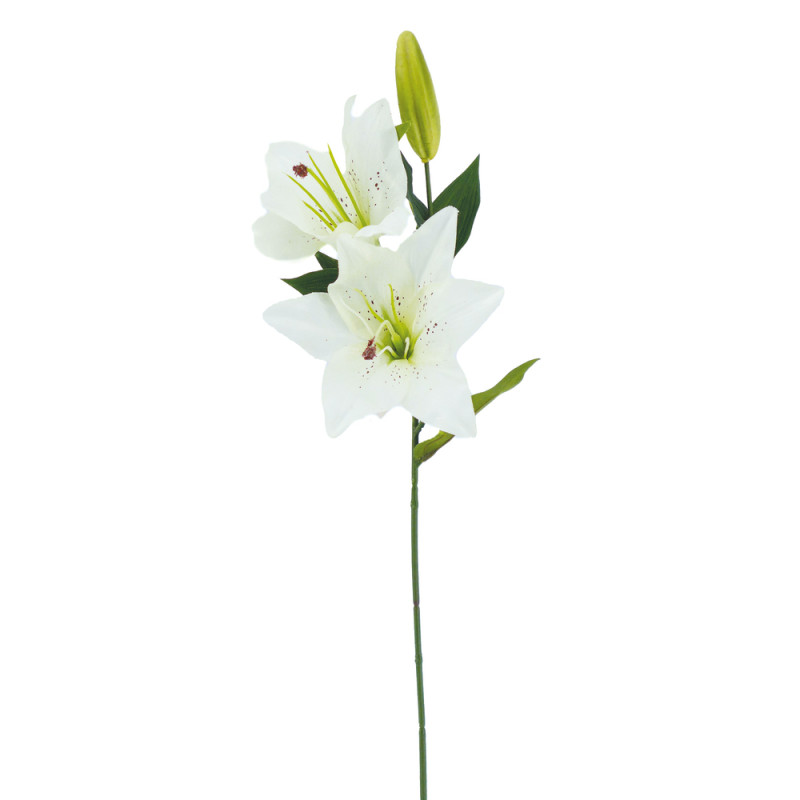 Fleur artificielle tige de lys blanc H. 67cm