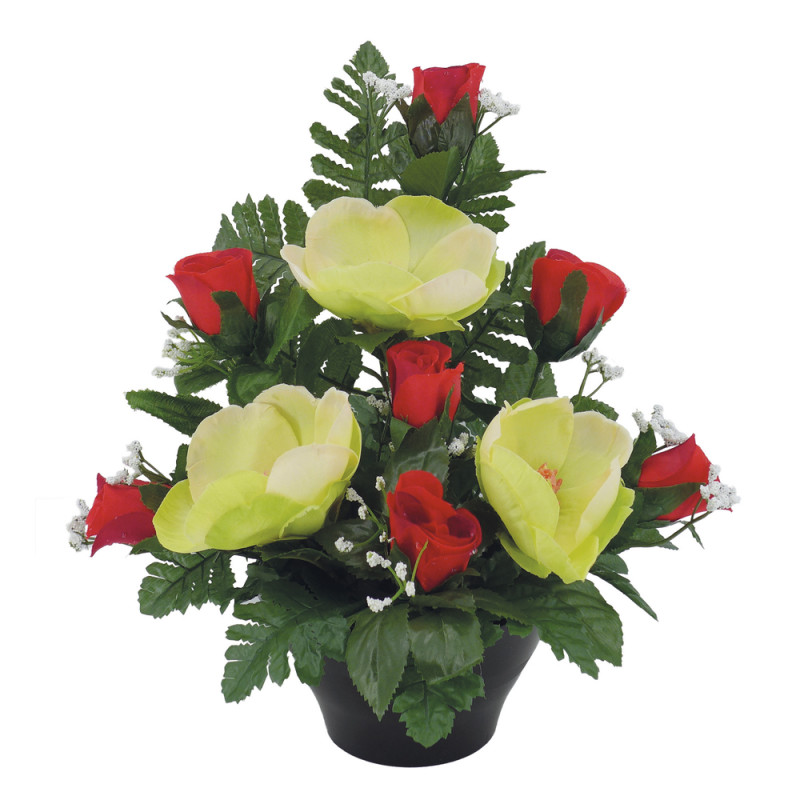 Fleurs artificielles - coupe florale rouge H. 33 D