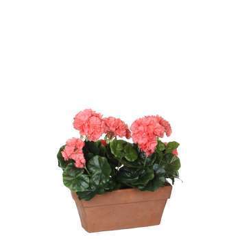 Plante artificielle : Jardinière géranium pêche 29