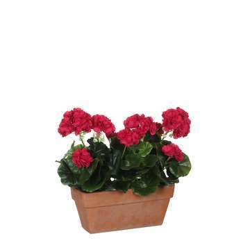 Plante artificielle : Jardinière géranium rose 29x