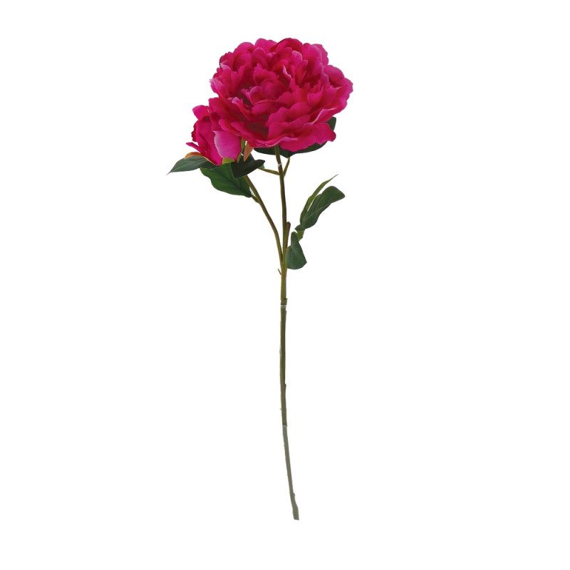 Fleur artificielle tige de pivoine fuchsia H. 76cm
