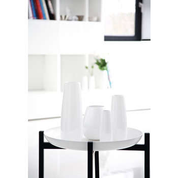 Vase Ease en céramique, blanc Ø 8 x H. 32 cm