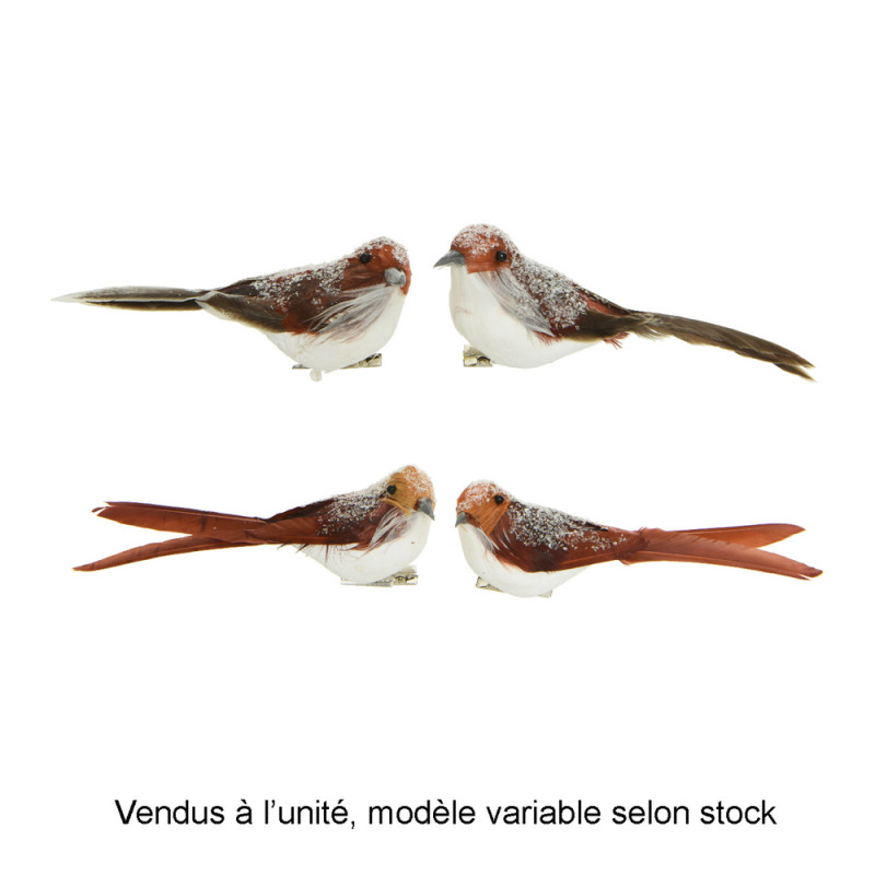 Oiseaux bruns en mousse à clipser H. 5. 50cm - Ven