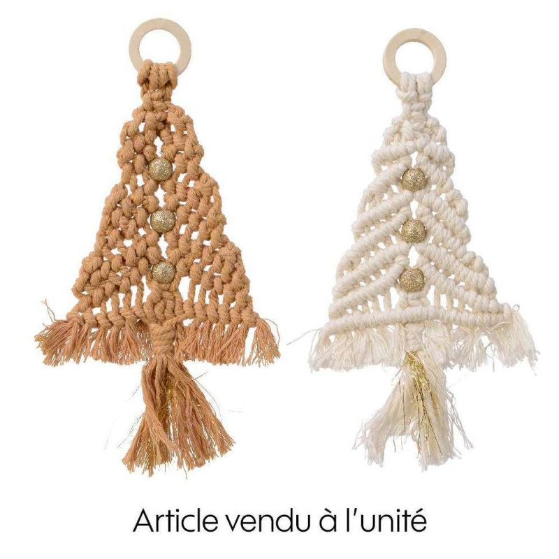 Suspension pour sapin de Noël Sapin brodé blanc ou