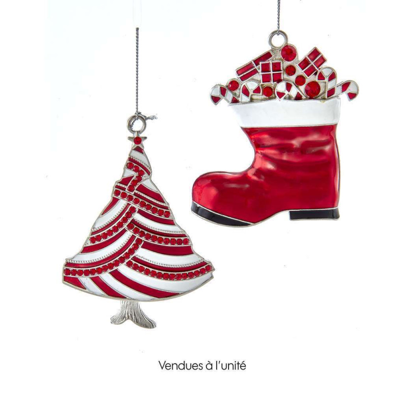 Suspension botte/sapin : résine, H10cm