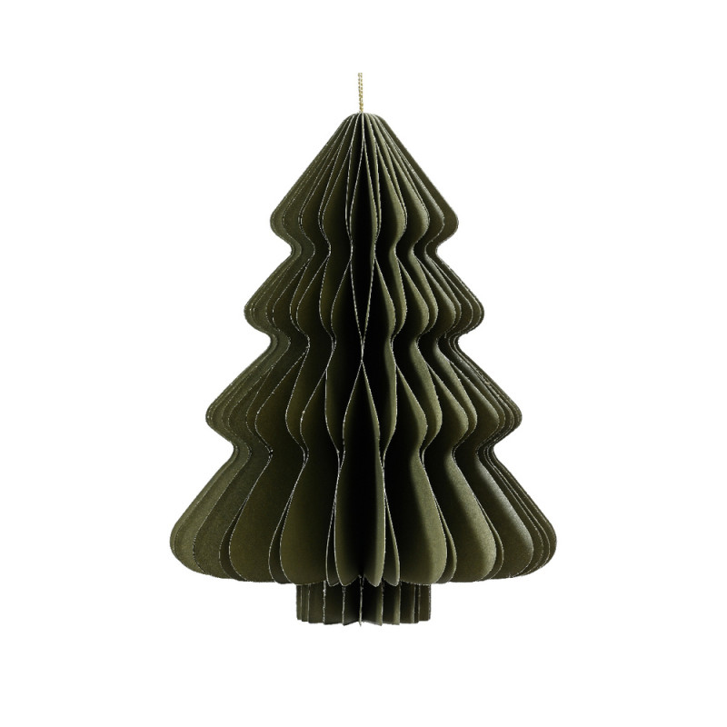 Suspension de Noël en papier : sapin, coloris vert