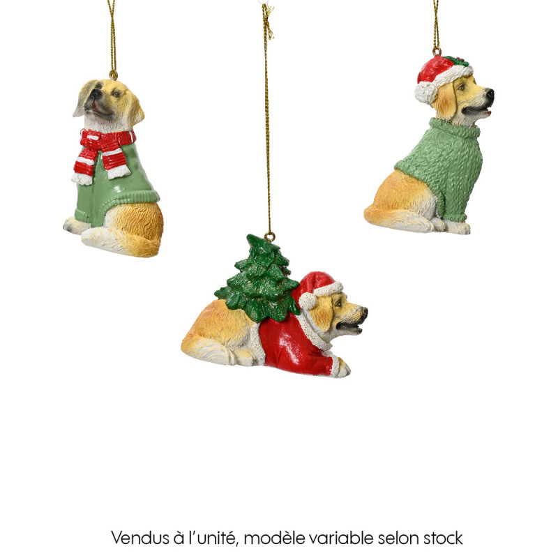 Suspension chien polyrésine 4. 3x5. 5 H8. 1cm