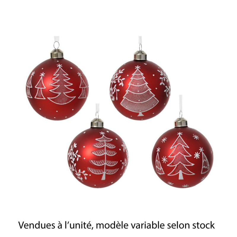 Boule de Noël en verre 'Sapin', coloris variable -