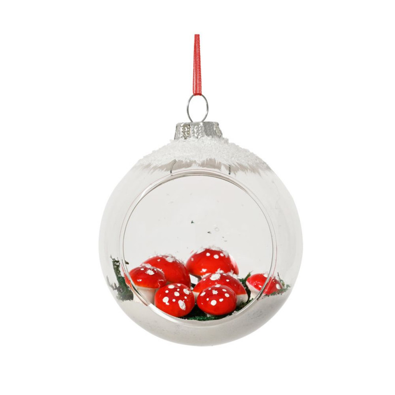 Boule de Noël en verre 'Champignon' - D. 8cm