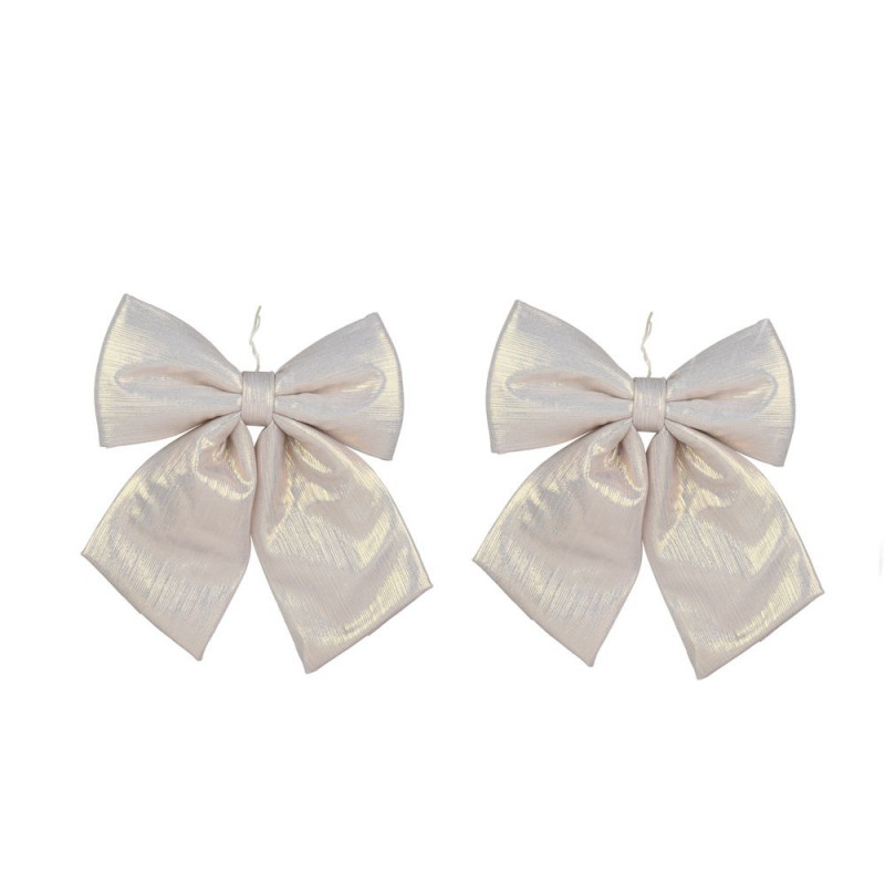 Lot de 2 nuds de Noël, coloris blanc - H. 13cm