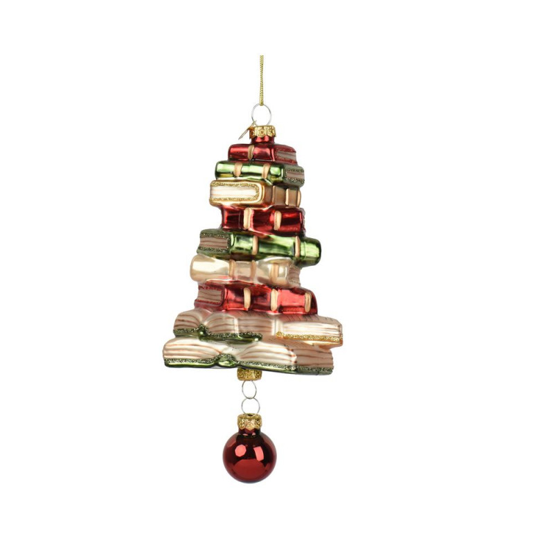 Suspension de Noël en verre 'Livre', coloris mixte