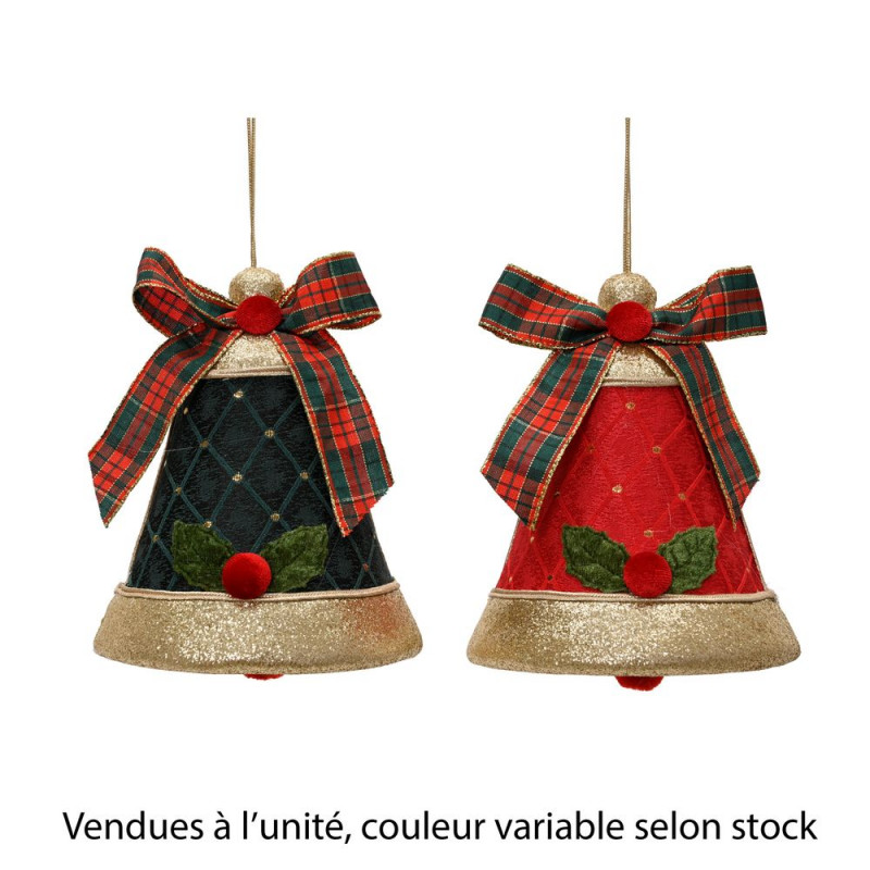 Suspension de Noël en velours 'Cloche', coloris va